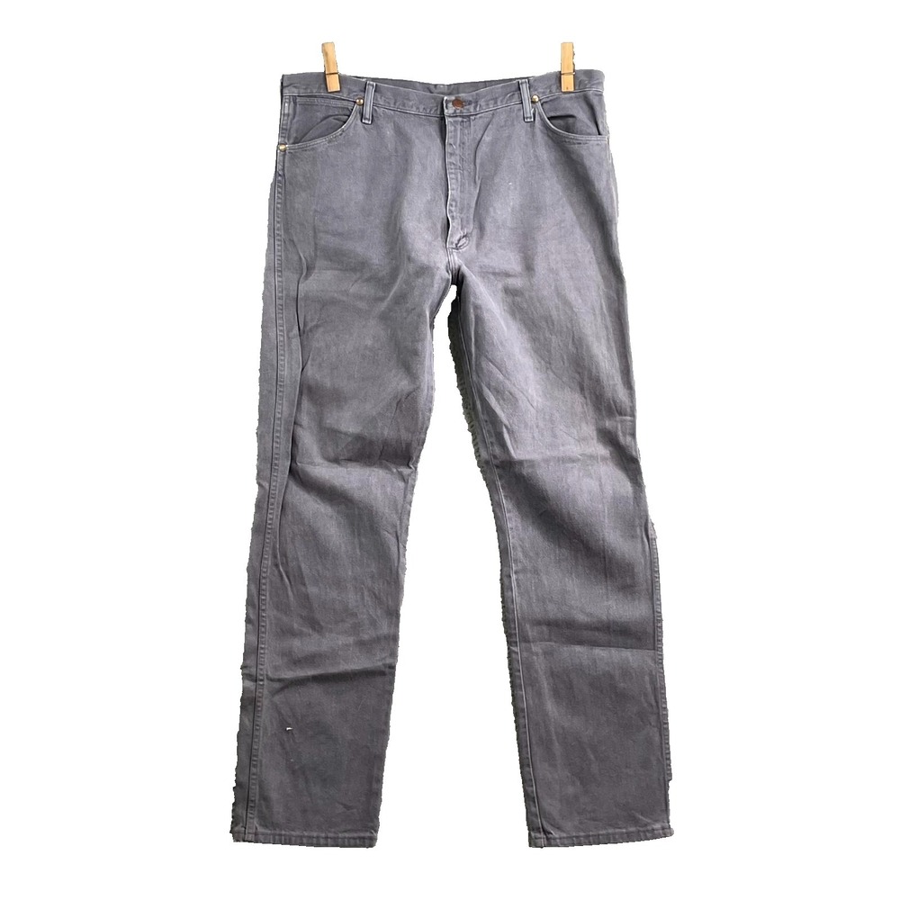 Wrangler Jeans Mens 39x34* Gray Denim Work Western Rancher Rodeo Streetwear